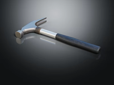 Durable Hardware Tool Claw Hammer with Metal Head and Black Handle 3d model
