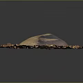Wood Stone Material Pile With Surrounding Shavings And Small Green Plants