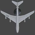 NATO White Fighter Jet With Radar Dome Four Engines And Military Markings
