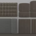 Soft Upholstered Panels In Beige Fabric With Quilted And Smooth Designs