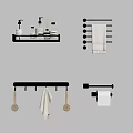 Gold Bathroom Accessories Set With Shelf Towel Rack Hook And Toilet Paper Holder