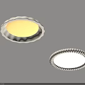 Modern Round Ceiling Lights With Textured Shades Illuminated On Gray Ceiling 3d model