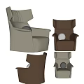 Stylish Single Sofa Designs In Beige Brown And Light Gray With Ball Pillows