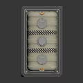 Industrial Storage Tank With Multiple Round Tops Black Striped Sides Pedestal Base And Yellow Components