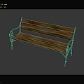 Outdoor Bench With Wooden Slats And Metal Armrests Sturdy Garden Furniture Design
