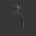 Decorative Black Long Hair Dolls With Halo And Holding Ornamental Items