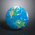 Realistic Earth Globe With Blue Oceans Green Continents Reflective Surface And Dark Background