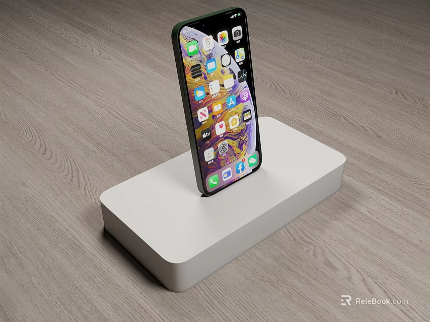 Smartphone Digital Device On White Stand With Display Screen And App Icons 3d model