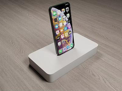 Smartphone Digital Device On White Stand With Display Screen And App Icons 3d model
