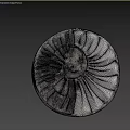 Modern Spiral Nautilus Wall Decor with Textured Gray and White 3D Design