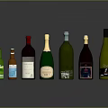 Various Colorful Wine Bottles For Home Dining And Entertaining Use