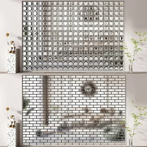 Modern glass brick glass brick partition 3d model