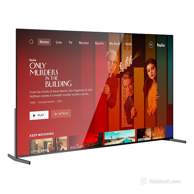 Smart TV Streaming Services Hulu Netflix Displaying TV Shows Only Murders In The Building 3d model 