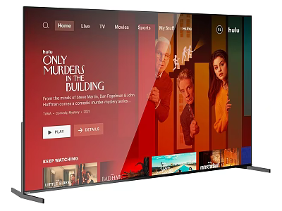 Smart TV Streaming Services Hulu Netflix Displaying TV Shows Only Murders In The Building 3d model