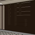 Modern Wooden Bookcase with Built in Lighting and Various Sized Shelves in Contemporary Interior Design