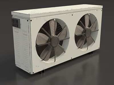 White Air Conditioner Fan With Dual Blades And Efficient Cooling Design 3d model