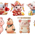 Cute 2D Cartoon Pig Silhouette Decorative Pendant For Home Decoration
