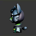 3D Designed Blue Fox Game Movie Character Wearing Sunglasses And Neon Green Jacket