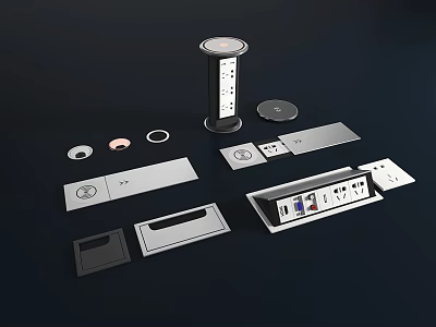 Modern Socket Multi-function Socket Multi-function Table Plug Wireless Charging Outlet Hole 3d model