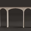 Elegant White Decorative Arch with Columns for Interior Design 3d model