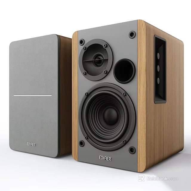 Stylish ENER Audio Speakers With Wooden Enclosure And Multiple Front Speaker Units 3d model 
