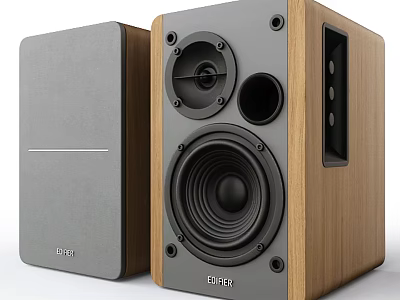 Stylish ENER Audio Speakers With Wooden Enclosure And Multiple Front Speaker Units 3d model