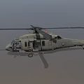 Military Helicopter 3D Model With Camouflage Finish Rotor Blades And Cockpit Details
