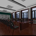 Modern Monitoring Room Interior Design With Multiple Monitors Control Desk And Wooden Floor