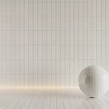 White Floor Tiles Neatly Arranged On Floor With Glowing Light Strip And White Sphere