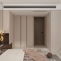 Italian-style master bedroom half-height parapet wardrobe 3d model