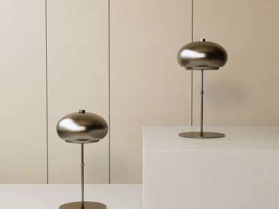 Modern Minimalist Metal Lighting Combination Featuring Two Lamps On White Countertop And Light Colored Wall 3d model