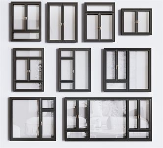 Modern window combination 3d model