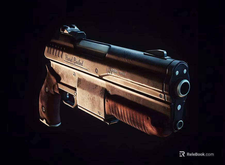 Classic 1911 Pistol With Detailed Metal Finish And Wooden Grip Design 3d model 