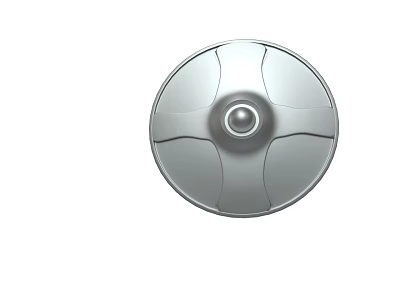 Silver Round Shield with Central Boss and Symmetrical Design as Historical Defensive Weapon 3d model