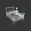 Hospital Ward Interior With Medical Bed Bedside Table And Red Call Button