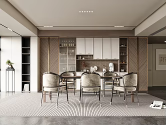 Restaurant Dining Table and Chair Wine Cabinet Decorative Cabinet Flower Table Dining Chair Single Chair Hanging Picture 3d model