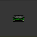 Black and Green Racing Sports Car with Large Rear Wing and Number 63 on Body