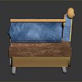 Classic Blue Velvet Sofa With Golden Frame And Rolled Arms Design Details
