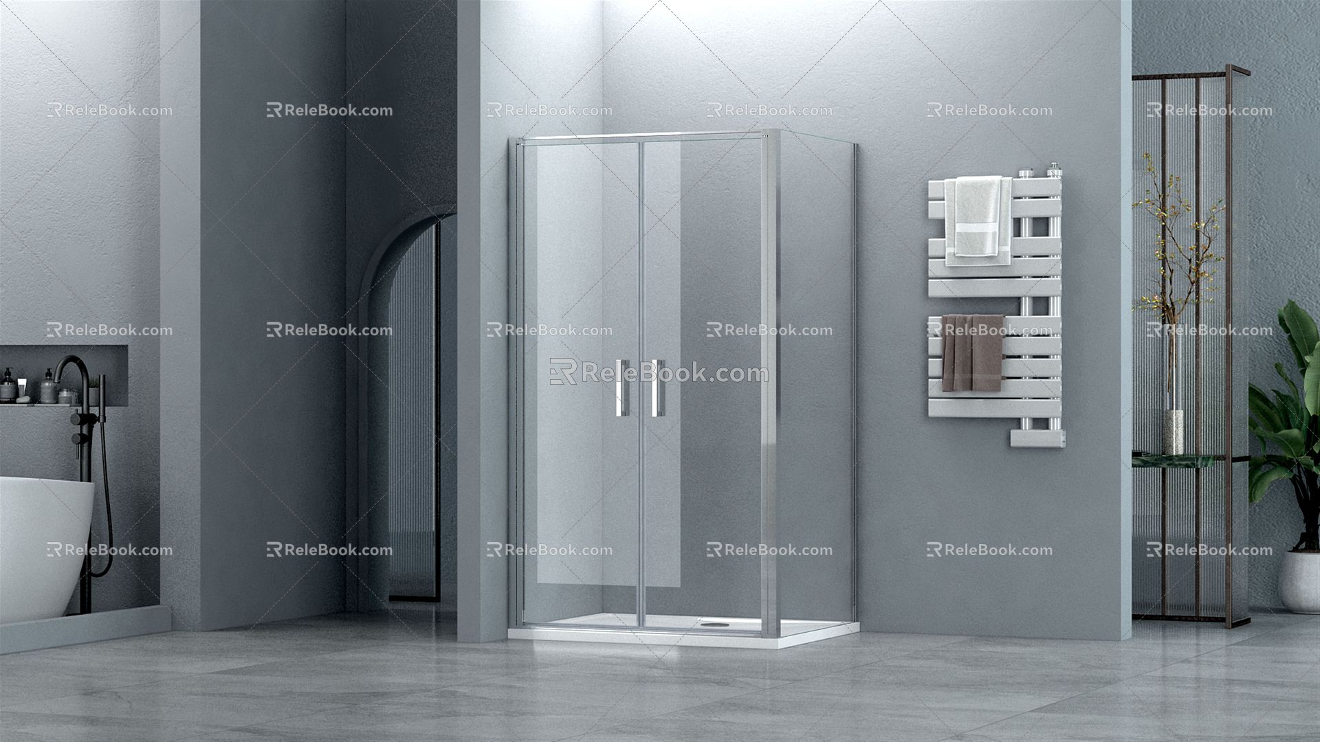 Modern shower room 3d model