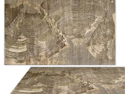 Modern Square Rug Featuring Abstract Texture And Neutral Beige Gray Brown Tones 3d model