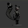 Mechanical Character Holding Worm Like Creature 3D Model Detailed Design 3d model