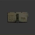 Old Unfinished Basement With Peeling Walls Green Door And Stained Floor Drain
