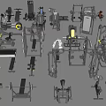 Various Types of Sports Equipment Including Treadmills Weight Benches and Fitness Machines