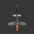 Cartoon Style Airplane Model Featuring Green Yellow Red Blue Colors NAF On Tail And Propeller