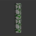 Modern Decorative White Column With Green Hexagonal Pattern And Dark Background 3d model