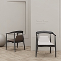 Modern Dining Chair Horn Chair 3d model