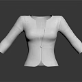 White Open Front Cardigan With Three Quarter Sleeves And Knitted Fabric