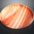 Oval Wooden Tray With Natural Brown Wood Grain And Smooth Surface