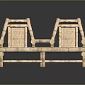 Two Bamboo Wicker Chairs With Wooden Frame For Outdoor Leisure Seating