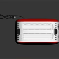 Sleek Red Swan Nordic Toaster With Bread Rack Silver Controls And Black Base 3d model
